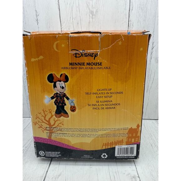 Disney Minnie Mouse Halloween Airblown Inflatable Orange Black Gemmy 3.5" WORKS - Picture 8 of 13